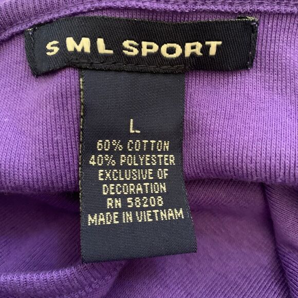 Women's Halloween T-Shirt LARGE Purple Haunted House Beaded Sequins Long Sleeve - Picture 14 of 16